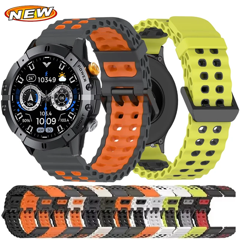 22mm Silicone Watch Strap For CUBOT C29 SmartWatch Breathable Colorful Bracelet For CUBOT C28 C29/Cubot GT 3 Sport Wristband