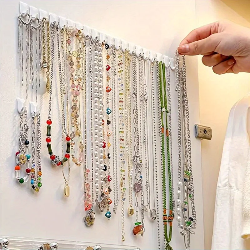 

9Pcs Adhesive Paste Wall Hanger Storage Jewelry Display Jewelry Hooks Holder Storage Organizer Earring Ring Necklace Hanger