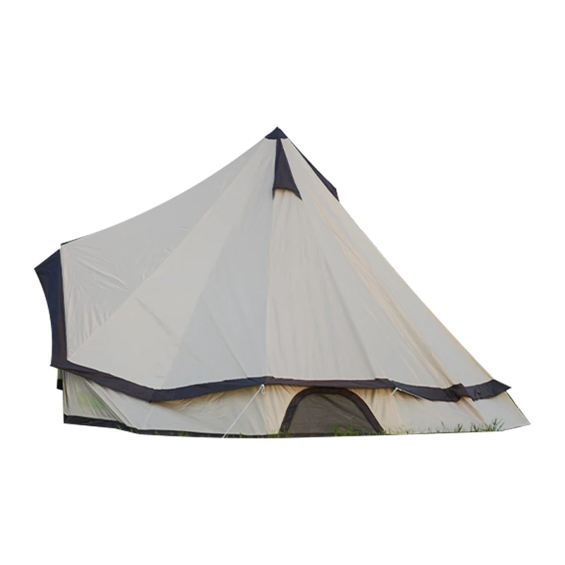 420D Oxford New Design Large Canvas Roof Connected Air Hole 4M 6M 5 Meter Wood Luxury Yurt Glamping Bell Teepee Namioty