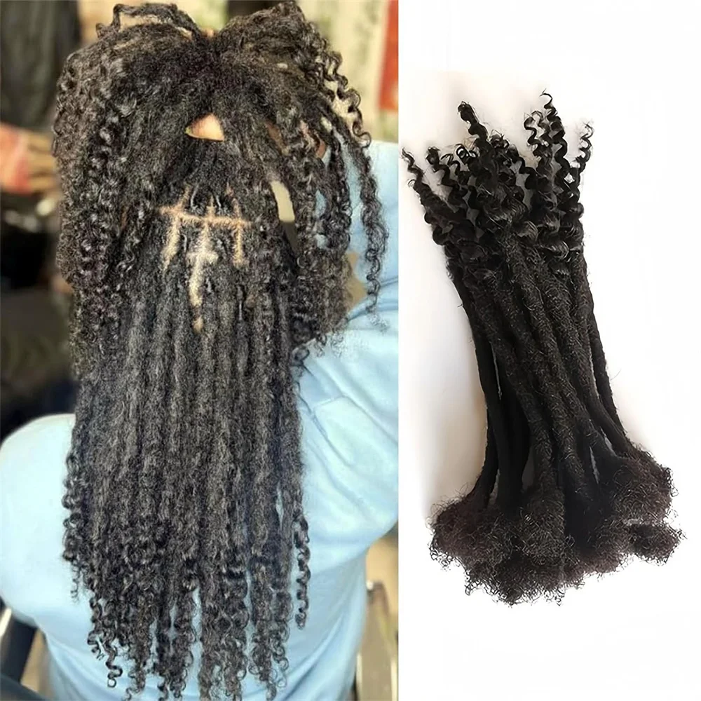 

Наращивание дредов с вьющимися концами, настоящие человеческие волосы для мужчин и женщин, постоянные наращивания локонов, 60 прядей, 6-14 дюймов, бразильские дреды