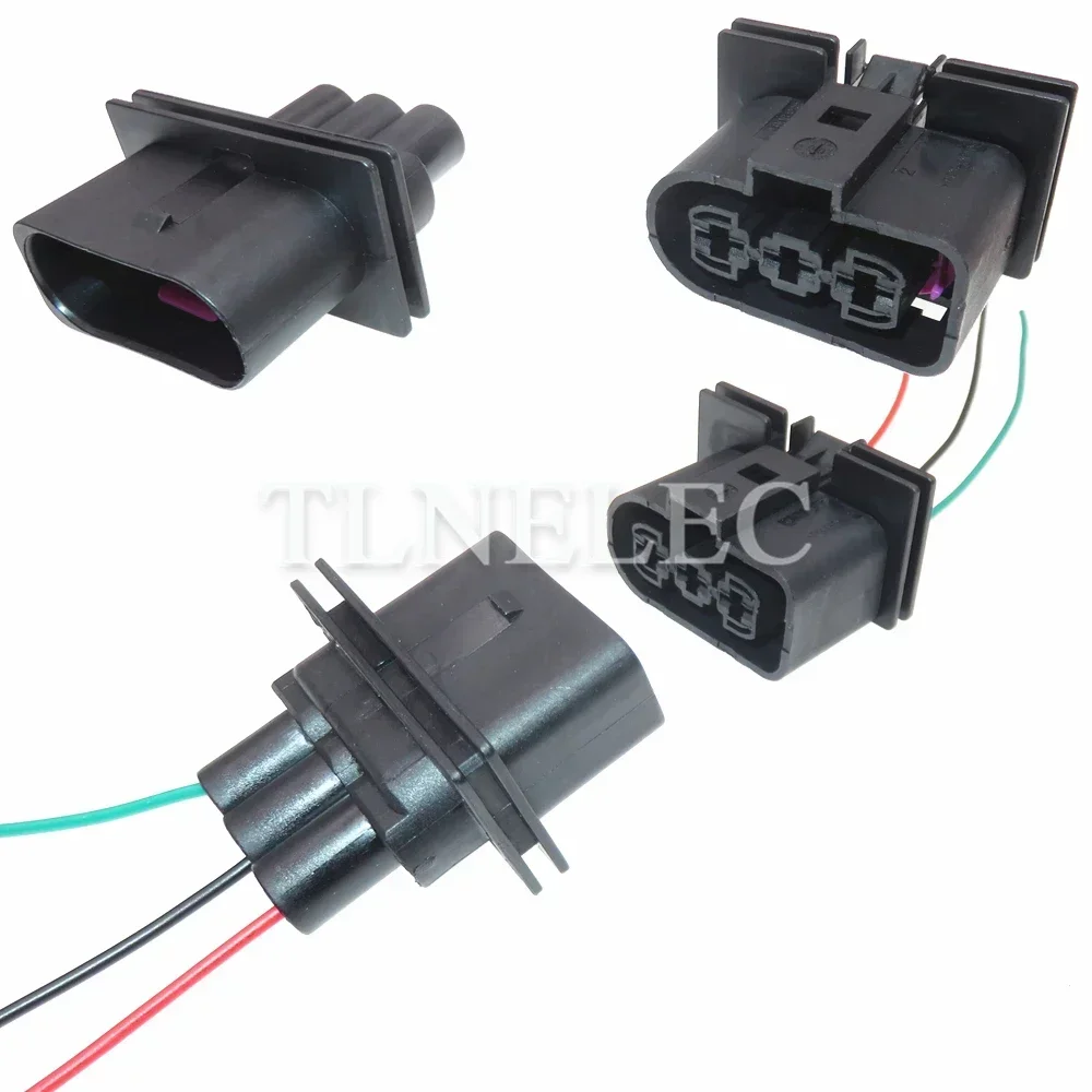 3 Pin Way Car Electronic Fan Waterproof Socket With Wires Auto Radiator Wiring Cable Connectors For VW 1J0906443 1J0 906 443