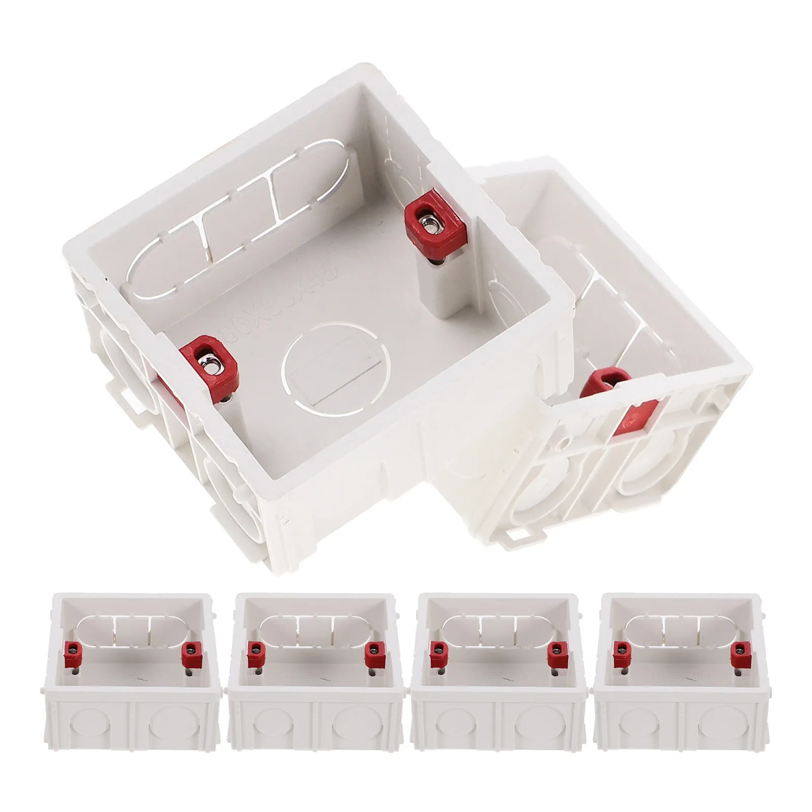 6Pcs Switch Socket Boxes Heavy-Duty PVC Wall Mounted Electrical Outlet Boxes Outdoor Waterproof Junction Box 86-Type Electrical
