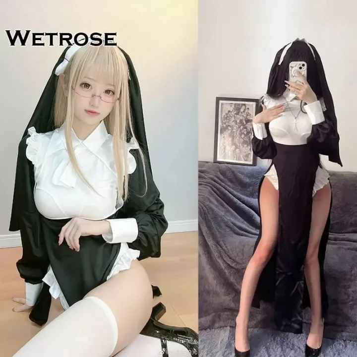 【Wetrose】In Stock Sexy Nun Cosplay Costume Set Uniform Chowbie Original Genuine Official Authorized Girl Halloween Christmas