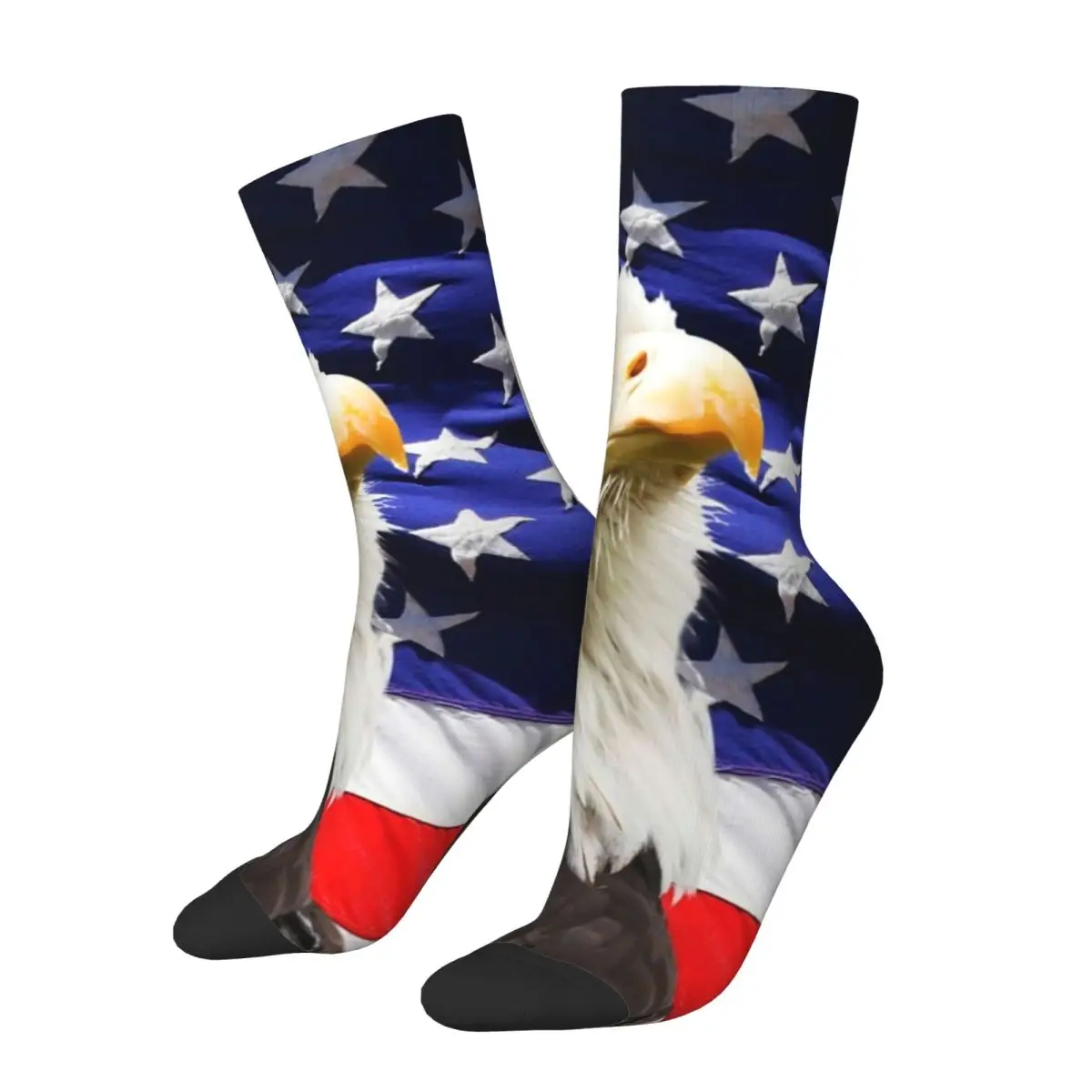 American Bald Flag Eagle Socks Spirit Star National Bird Harajuku Stockings Autumn Non Slip Female Socks Outdoor Sports Socks