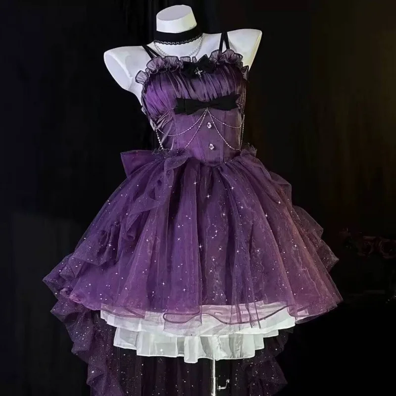 

Woman's Dress French New Style Princess Dress Elegant Waist Slimming Shiny Tail Dress Short Dress Cosplay For Halloween Xmas