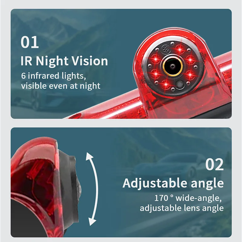 AHD 1080P 170° Vehicle Brake Light Rear View Camera for FIAT Ducato CITROEN Jumper PEUGEOT Boxer 2006-2015 IR Night Vision Car