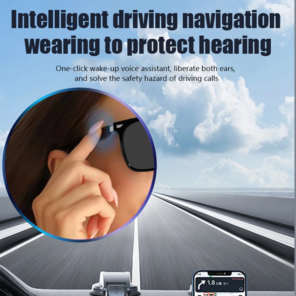 Смарт-очки мужские солнцезащитные с микрофоном и защитой UV400