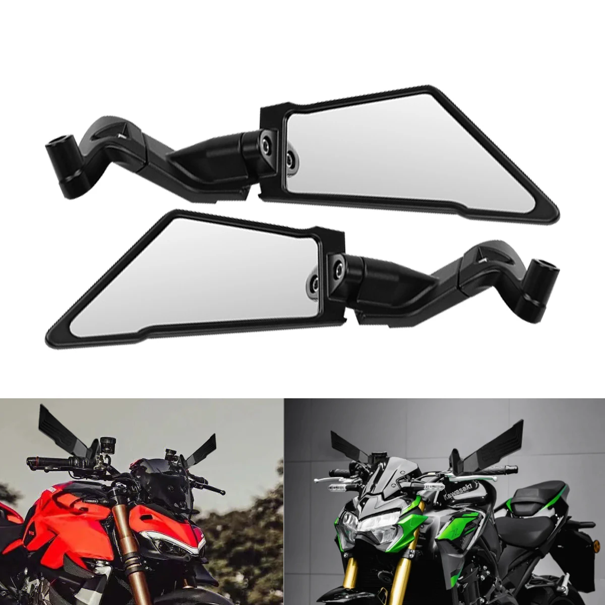 Universal Adjustable Motorcycle Wind Wing Side Rearview Mirrors For YAMAHA MT07 KTM 250 DUKE 990 Ducati V4 Kawasaki Z90 Suzuki