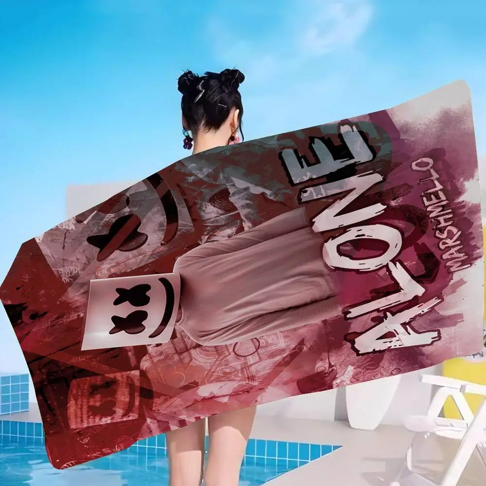 M-Marshmello Dj Microfiber Beach Towel Absorbent Quick Dry Soft Yoga Swimming Resort Mountain Climbing Towel