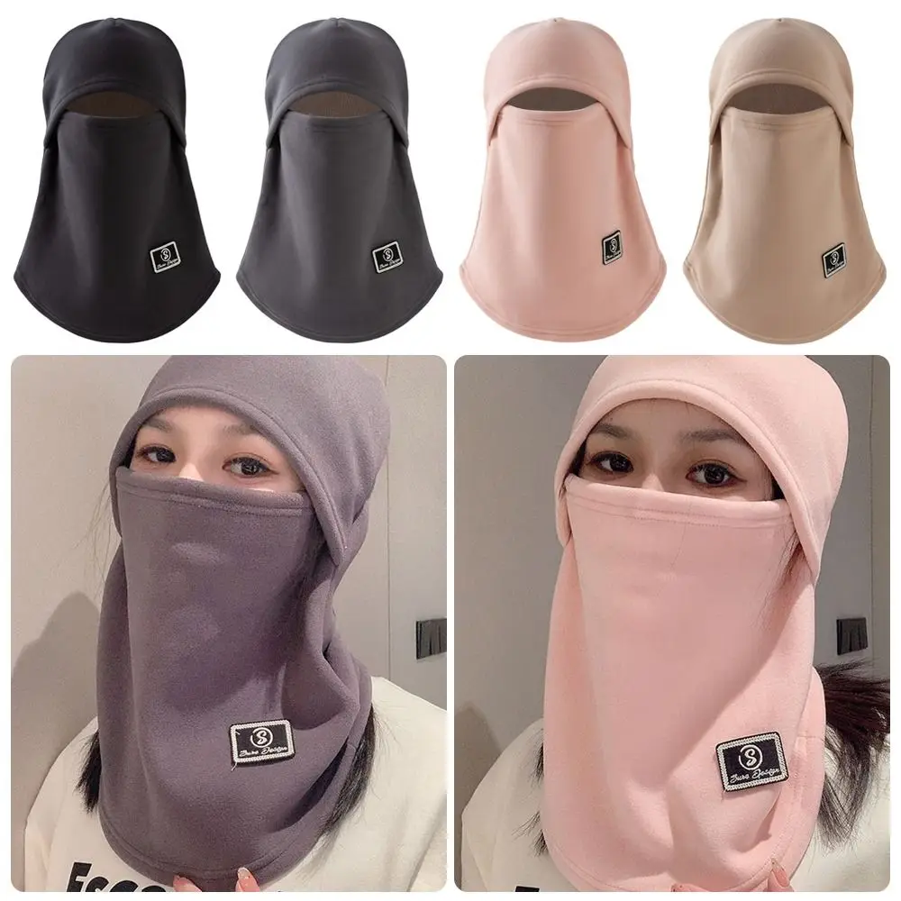 Winter Velvet Fleece Balaclava Hat Warm Windproof Helmet Hat Wrap Mask Dustproof Mask Cap Unisex