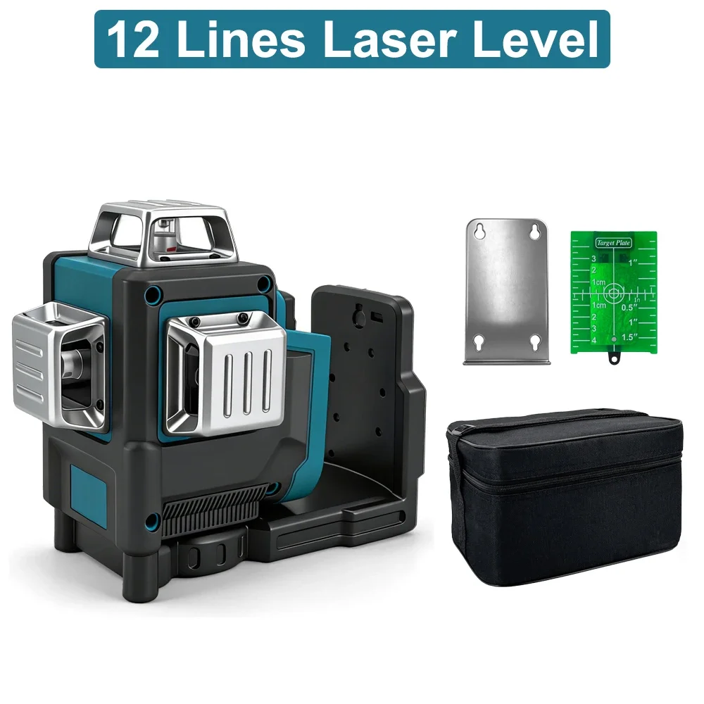 12 Lines Laser Level Green Line Selfleveling 360 Horizontal And Vertical Laser Levels for Makita 18-21V Battery Instruments