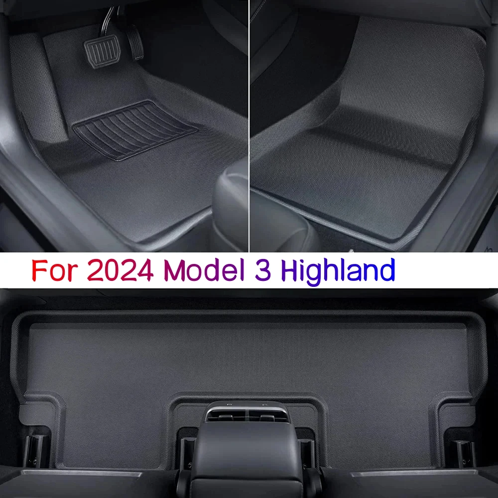 2024 nuovo per Tesla Model 3 Highland tappetini XPE All Weather anteriore posteriore Cargo Liner Mat tappetini per bagagliaio 3D antiscivolo