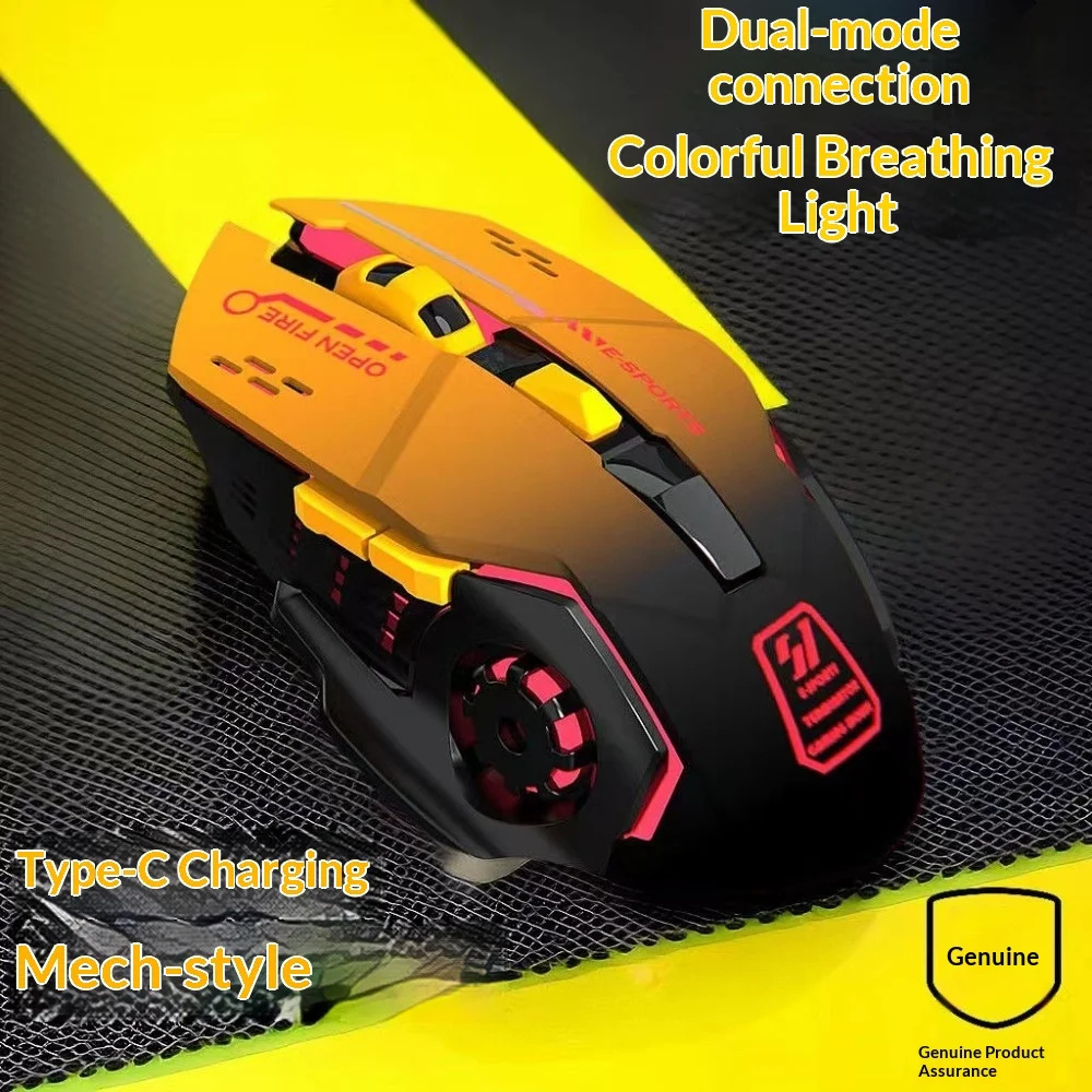 Tri-Mode Wireless Mouse Bluetooth Wired Rechargeable Silent Ergonomic Multi-Device Connection For PC Laptop Tablet Phone Univers