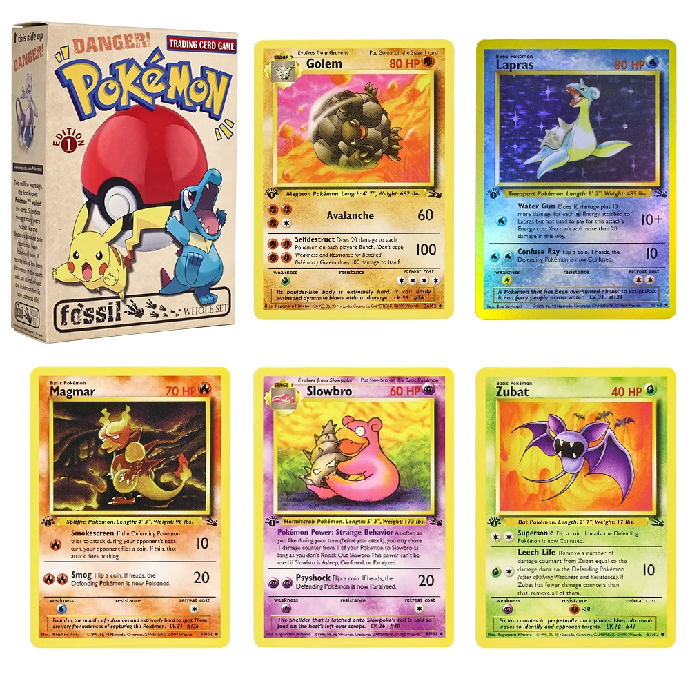 

Pokémon Proxy Cards Fossil Set Articuno Raichu Lapras Muk and other characters Trading Cards Game Proxy Cards Full Set