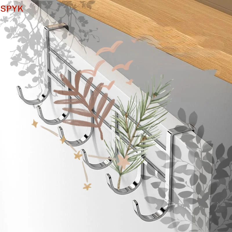 Over The Door Hooks Door Organizer Rack No Drill: Hanging Storage Kitchen Bathroom Bedroom Home