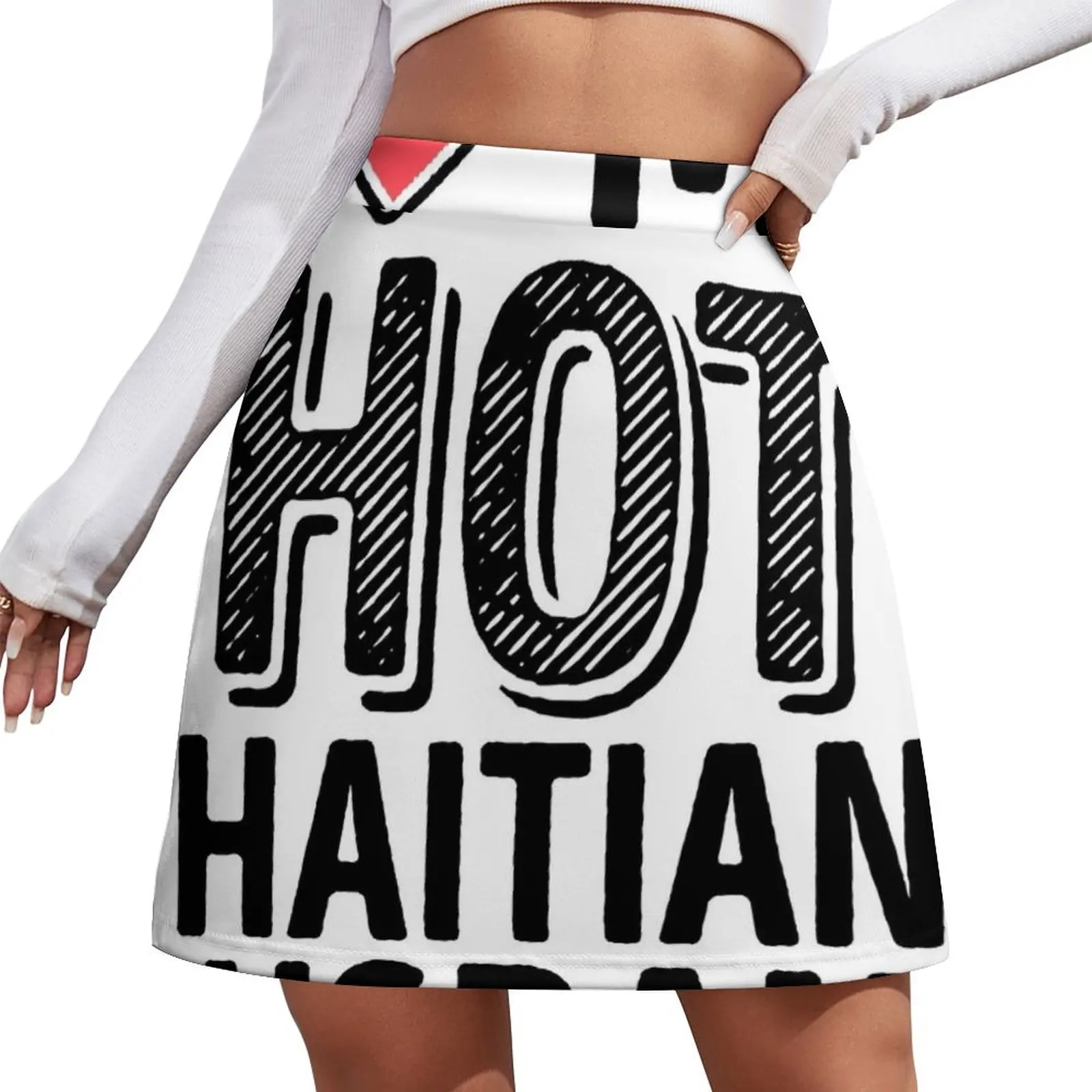

I Love My HOT Haitian Husband - Cute Haiti Couples Romantic Love T-Shirts & Stickers Mini Skirt Female dress