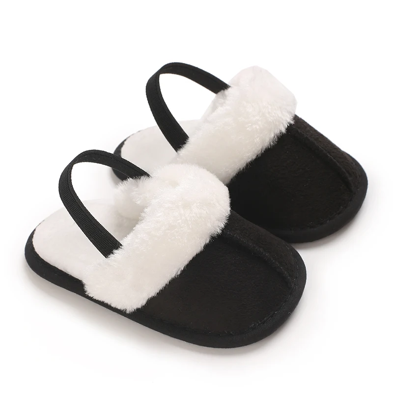 Spring and Winter Baby Shoes Cute Indoor Baby Fluffy Slippers Baby Toddler Boys and Girls Shoes Sandals First Step Walker 0-18M