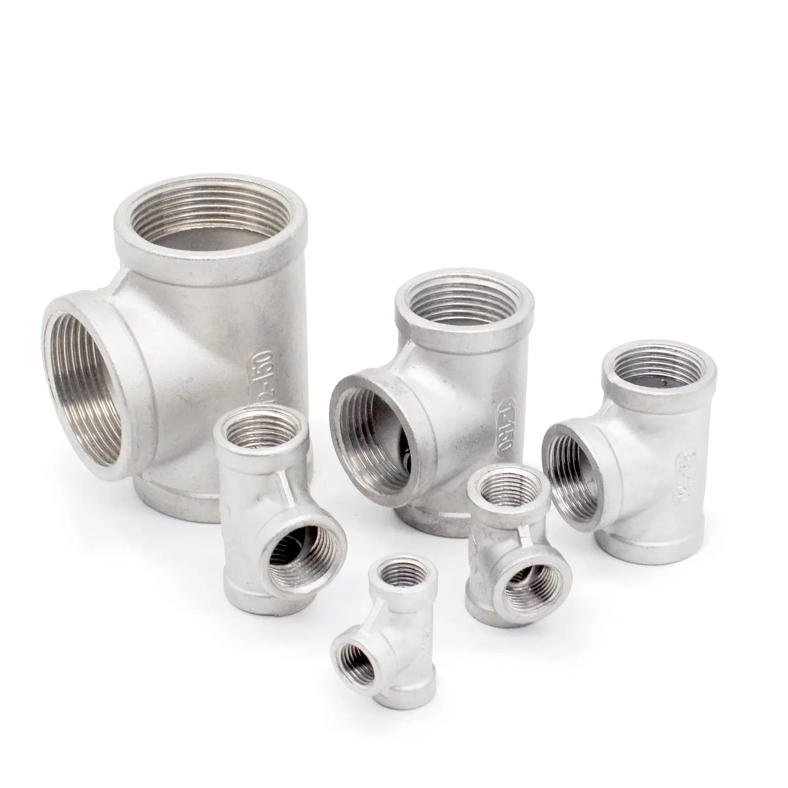 

SS304 T Shape Three Way Female Thread Pipe Fittings T Type Sraight Threaded Connection Adapter1/4" 1/2" 3/4" 1" 1-1/4" 1-1/2"