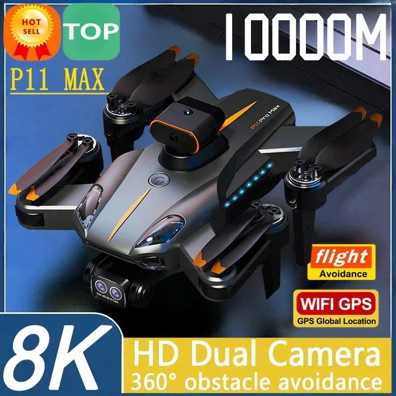 P11 Pro Drone GPS Professinal 8K HD Camera Aerial Photography Dual Camera Obstacle Avoidanc Brushless Quadrotor 10000M