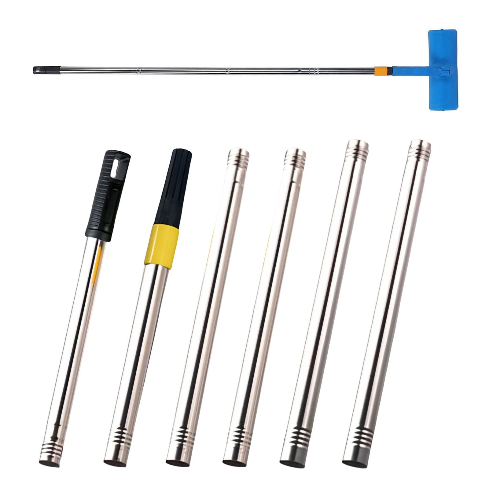 Paint Roller Extension Poles, 3/5/6 Pcs Painting Extension Pole Extends to 1.8m Stainless Steel Telescopic Rod for Paint Roller
