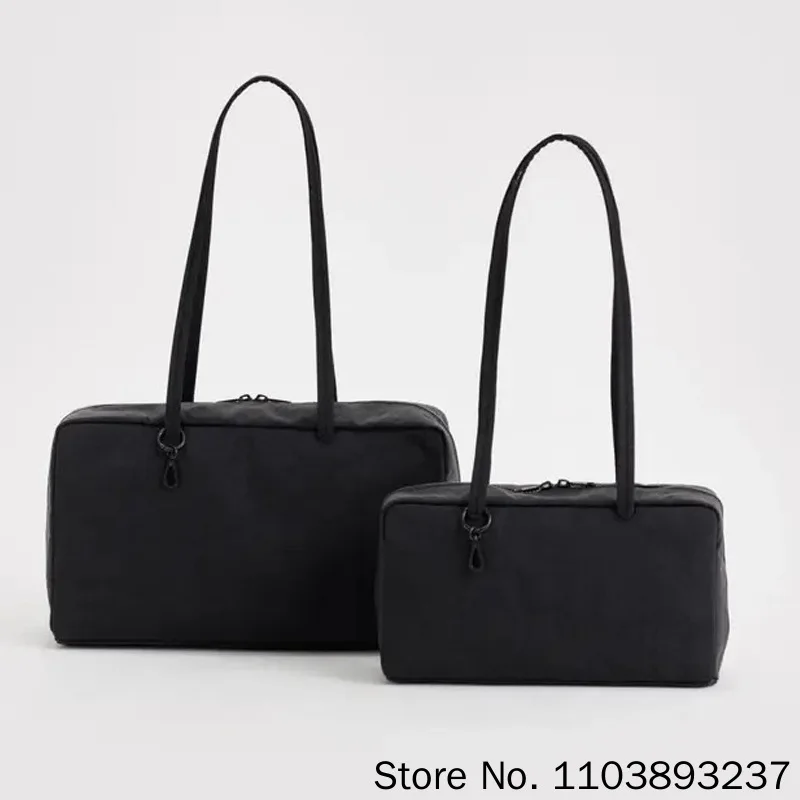 Nylon Square Shoulder Bag Large Capacity Canvas Handbag Lightweight Zipper Tote Bag Daily Commute Travel Storage Bag Gym Gift