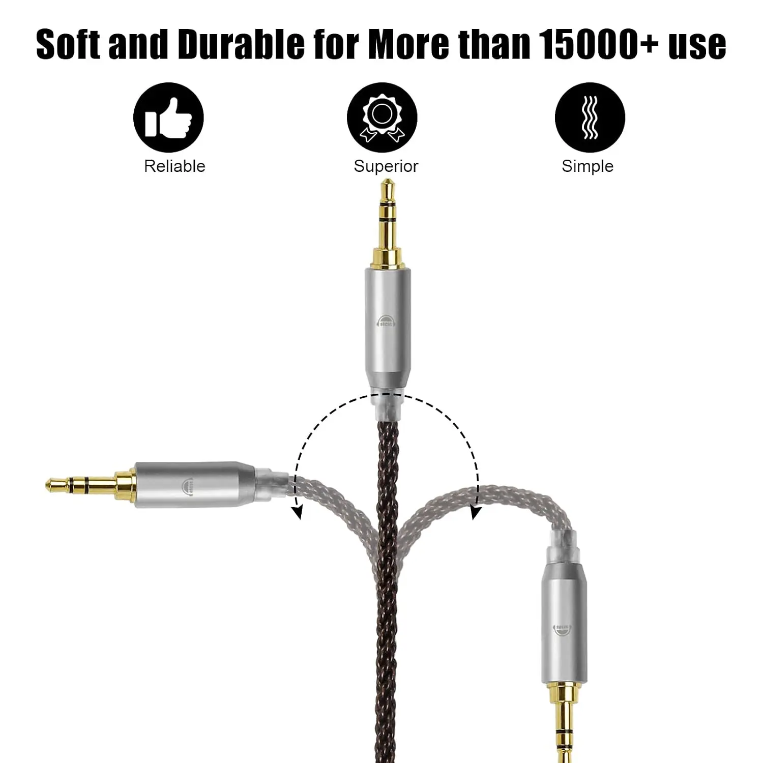 OKCSC 0.78mm 2‑Pin Upgrade Replacement Silver‑Plated IEM Cable 8‑Core OFC Audio Cord 4FT Length 3.5mm Plug for KZ ED16 ZSA ES4 ZSR ZST ZS10 ZS5 ZS6 view 2
