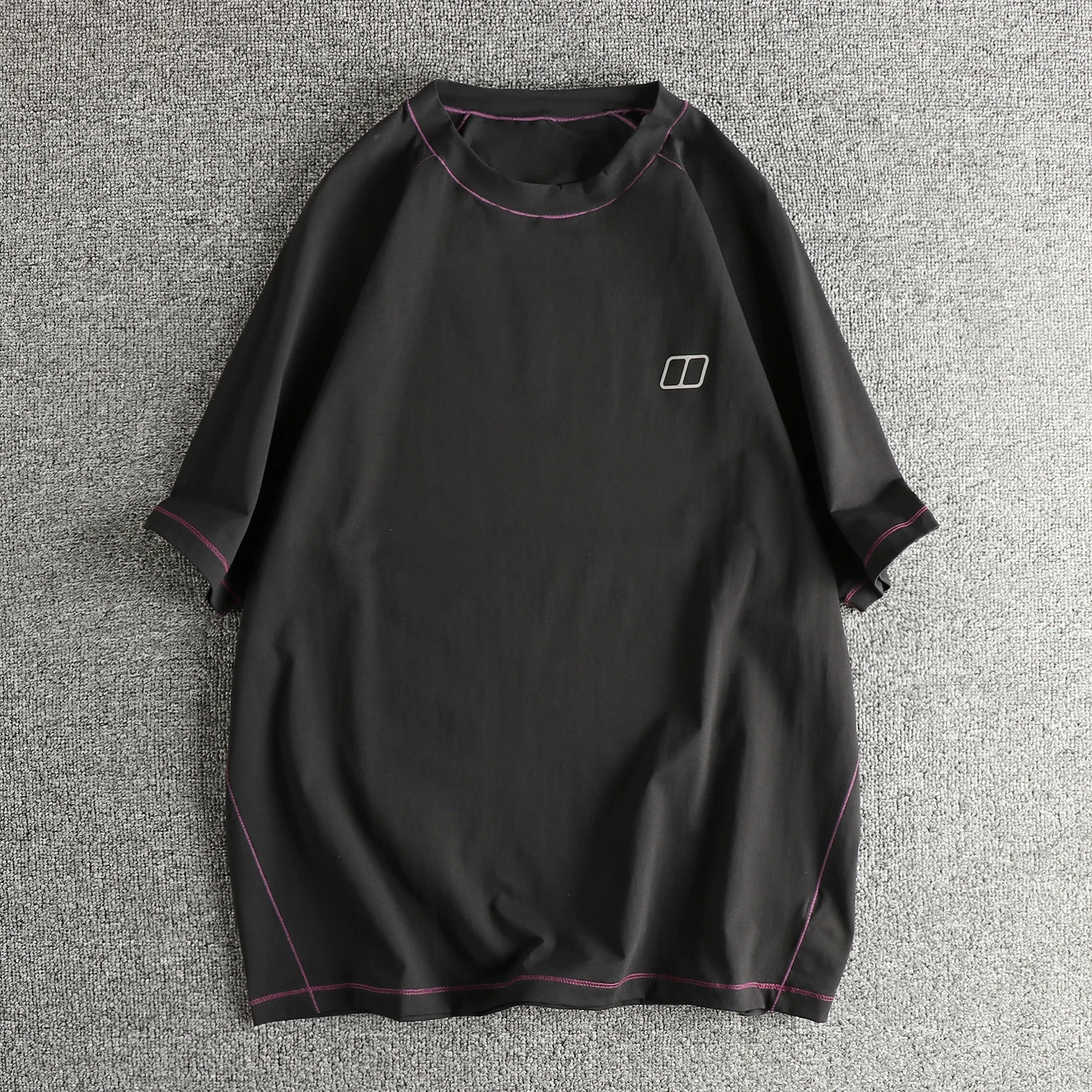 rag-shoulder American casual short-sleeved T-shirt men's cool fabric summer sports loose half-sleeved