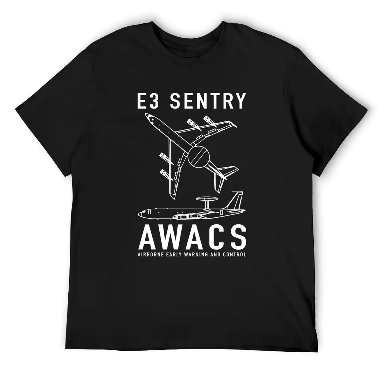 E-3 Sentry AWACS Early Warning Aircraft Plane Blueprints T-Shirt street wear sweat man t shirt cute tops mens tall t shirts