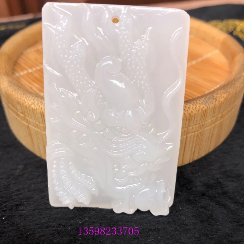 Factory Direct Sales Natural Jade Dragon Pendant Dragon World Jade Pendant Wholesale