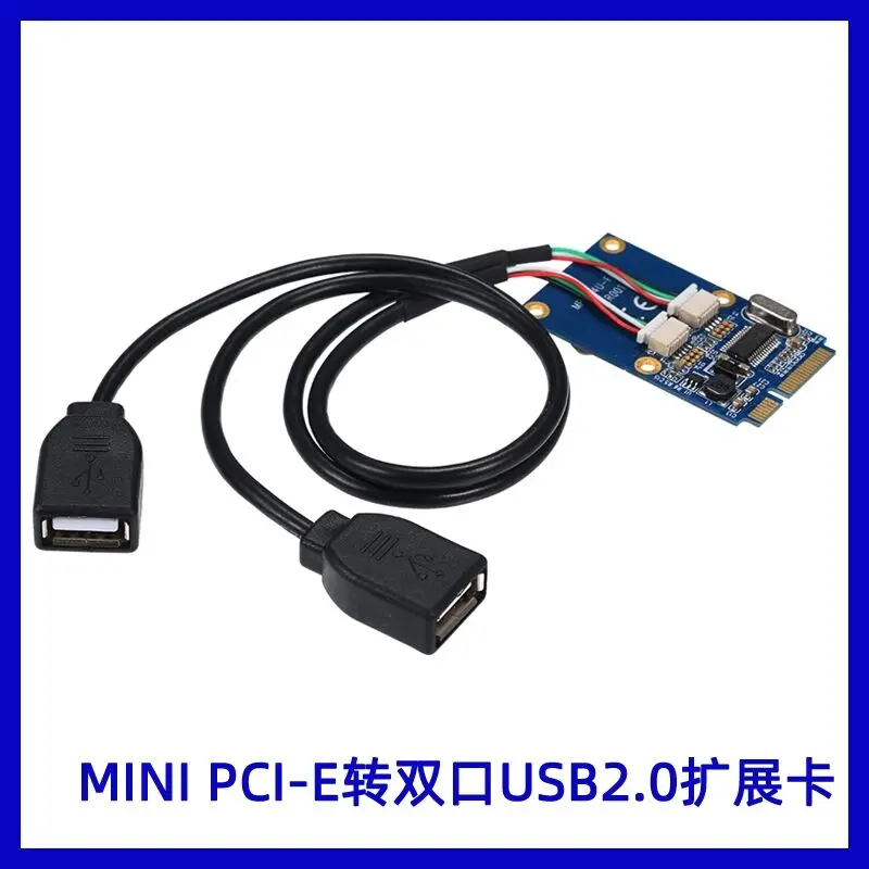 USB 2.0 2พอร์ต PCI-E Express การ์ดเชื่อมต่อ Mini PCI-E PCI Express ถึง Dual USB Adapter USB Converter