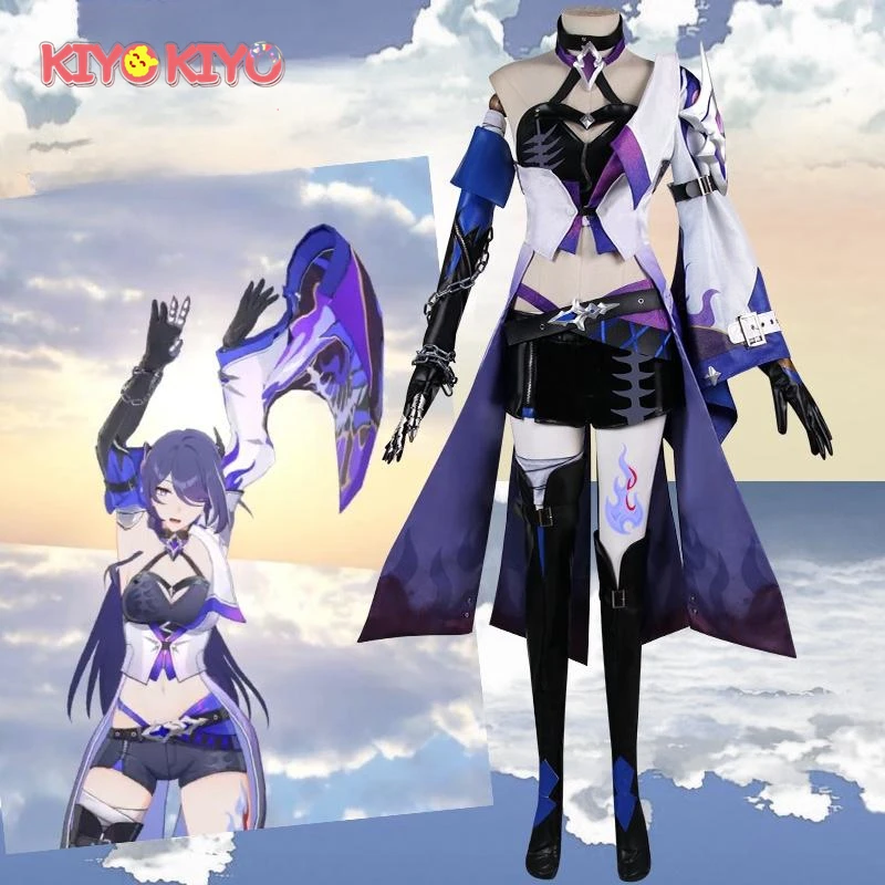 KIYO-KIYO Honkai: Star Rail Acheron Cosplay Costume Acheron  Uniform Set Women Halloween Costumes