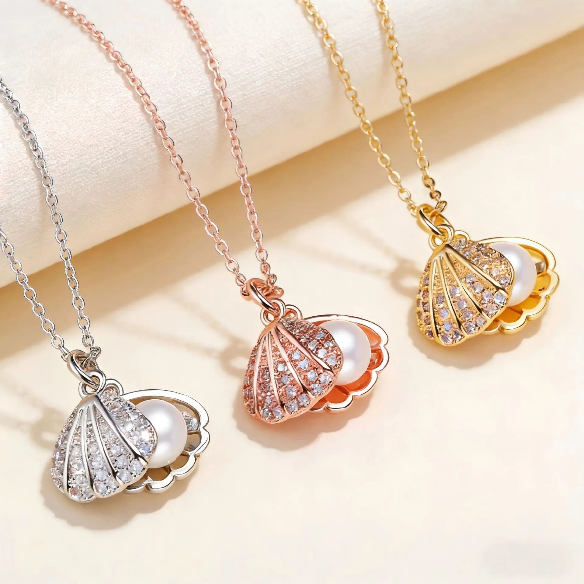 Bohemian Pearl Shell Water Diamond Necklace For Women New Summer Trendy O Shaped Collar Chain Jewelry Vacation Gift Party Office