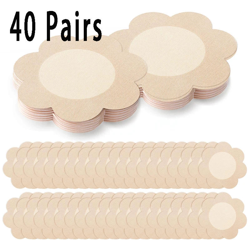 5/40 Pairs Disposable Nipple Covers for Women Self-Adhesive Stickers for Women Skin-Friendly Satin Nipple Pasties