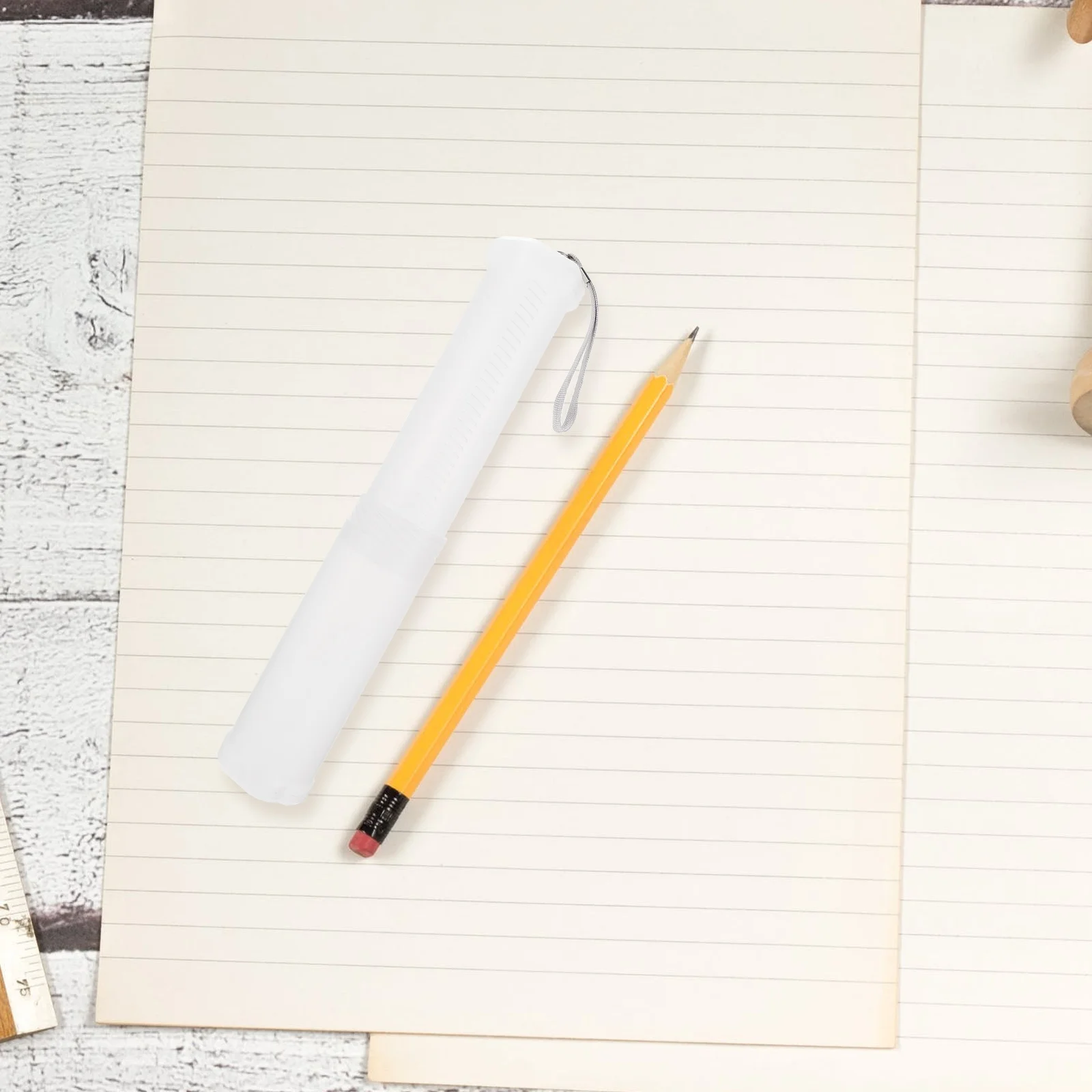 

2 Pcs Pen Holders Telescopic Plastic Container Lightweight Pencil Students Storage Case Portable
