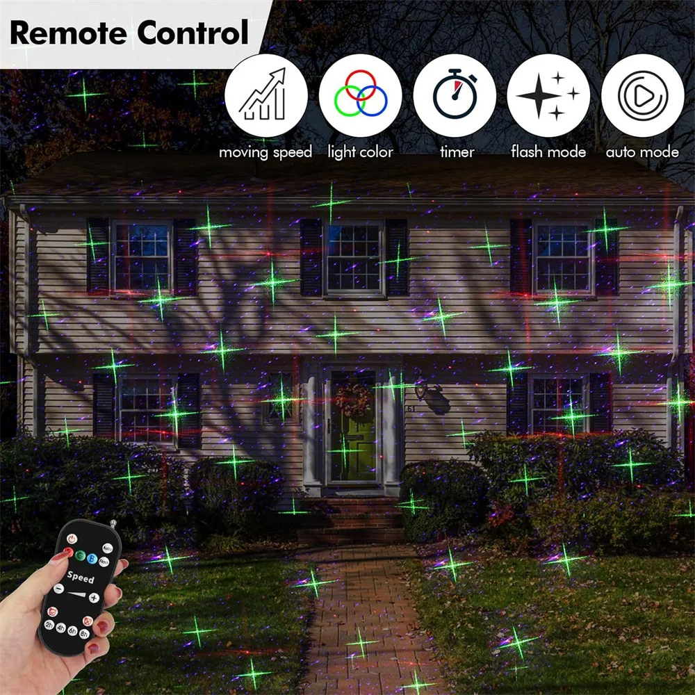 Waterproof 8 Patterns Garden Lights Laser Christmas Projector Lamp with Security Lock for Home,Yard,Party,New Year