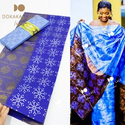 Royal Blue 100% cotone Jacquard bacino Riche tessuto per Guinea Senegal donne o uomini tradizionale abito da sposa bacino Riche cucito