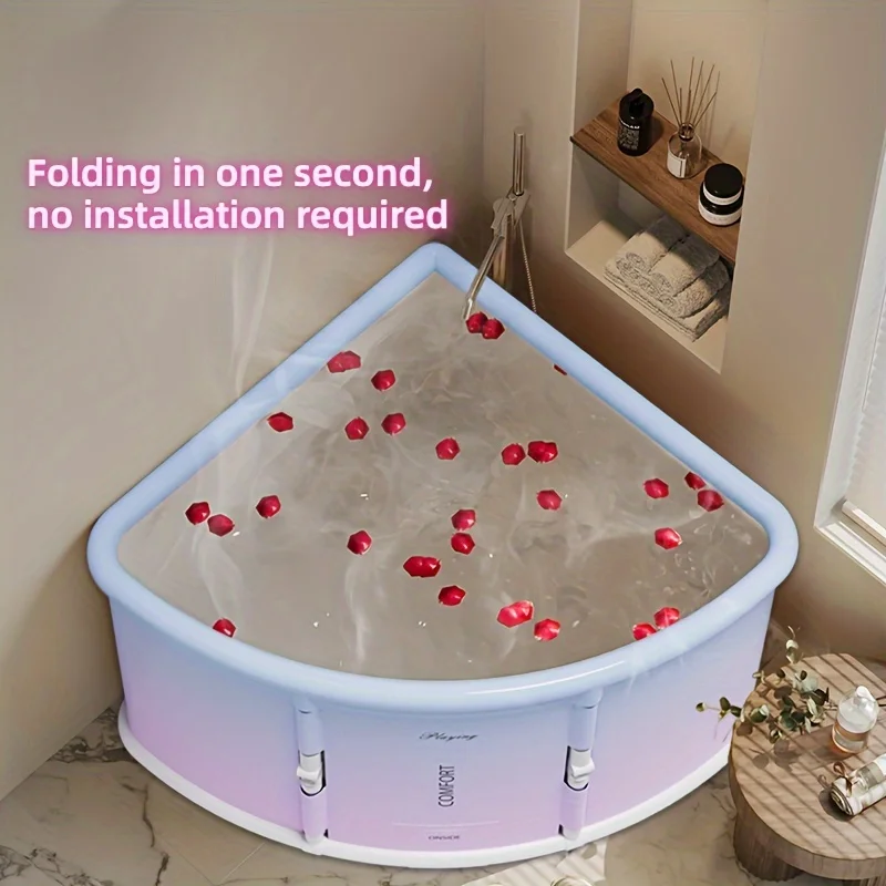 Home One-click Folding Free Installation Bath Tub Adult Bath Tub Portable One-second Folding Triangle for Bathtub