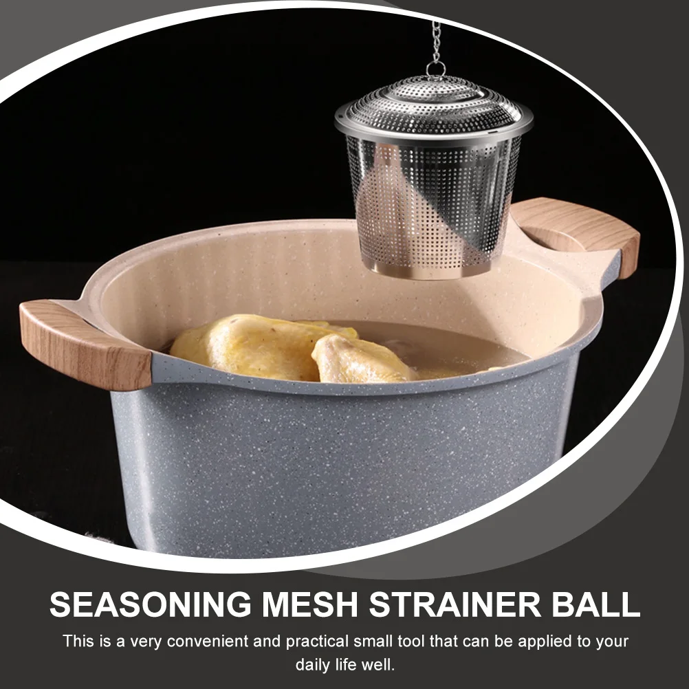 

Stainless Steel Spice Ball Mesh Hot Pot Strainer Seasoning Strainer Ball Tea Filter Cooking Infuser Hangable Design Uniform Hole