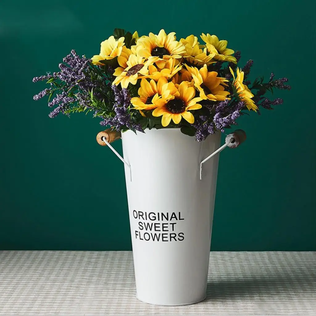 of Handmade Iron Flowers, Elegant Vase Pot, Office Decoration, , Store