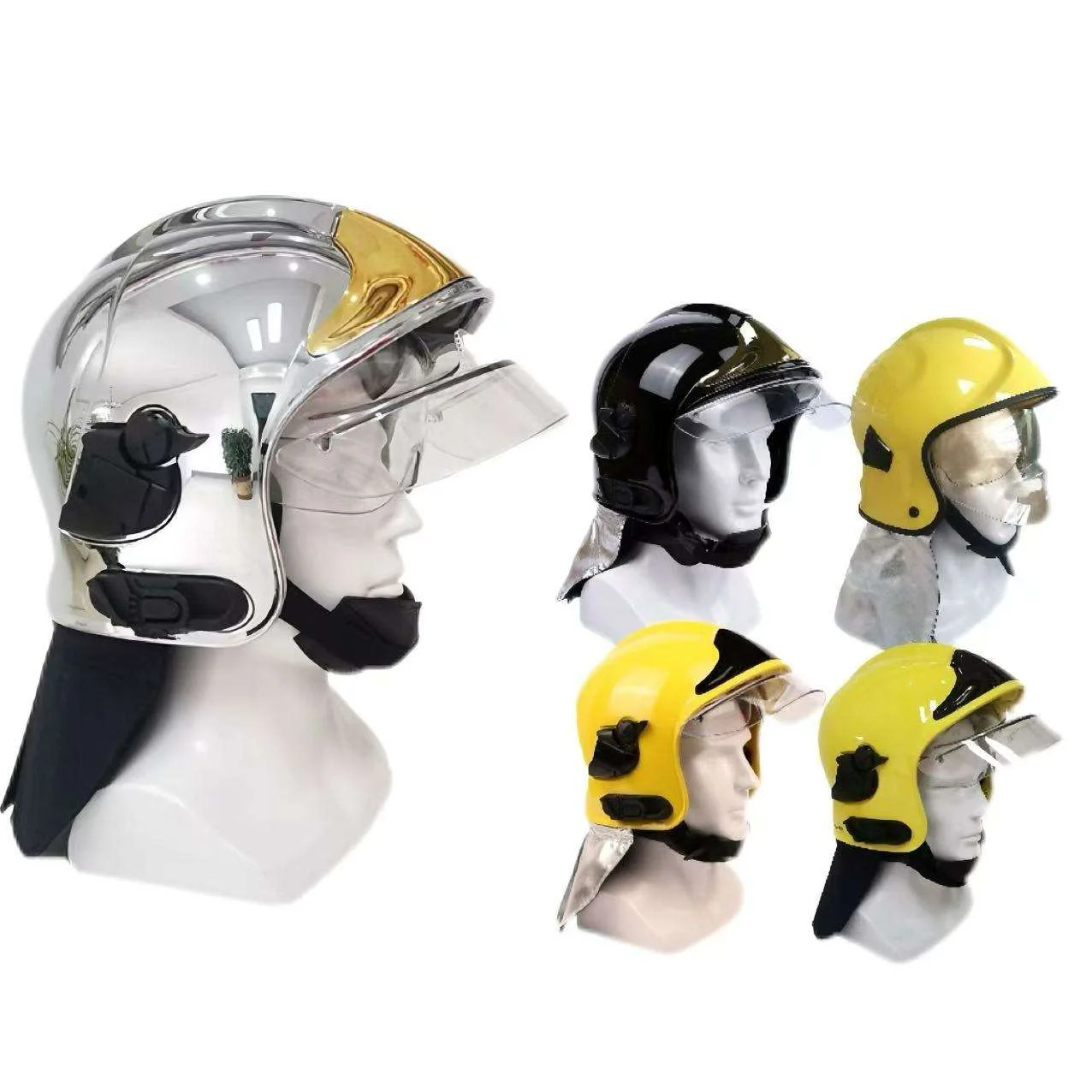 Wholesale ABS Hard Hat Casco De Bomberos with Fireproof Cloak Rescue Safety Firefighting Helmet for Fire Forestry Construction
