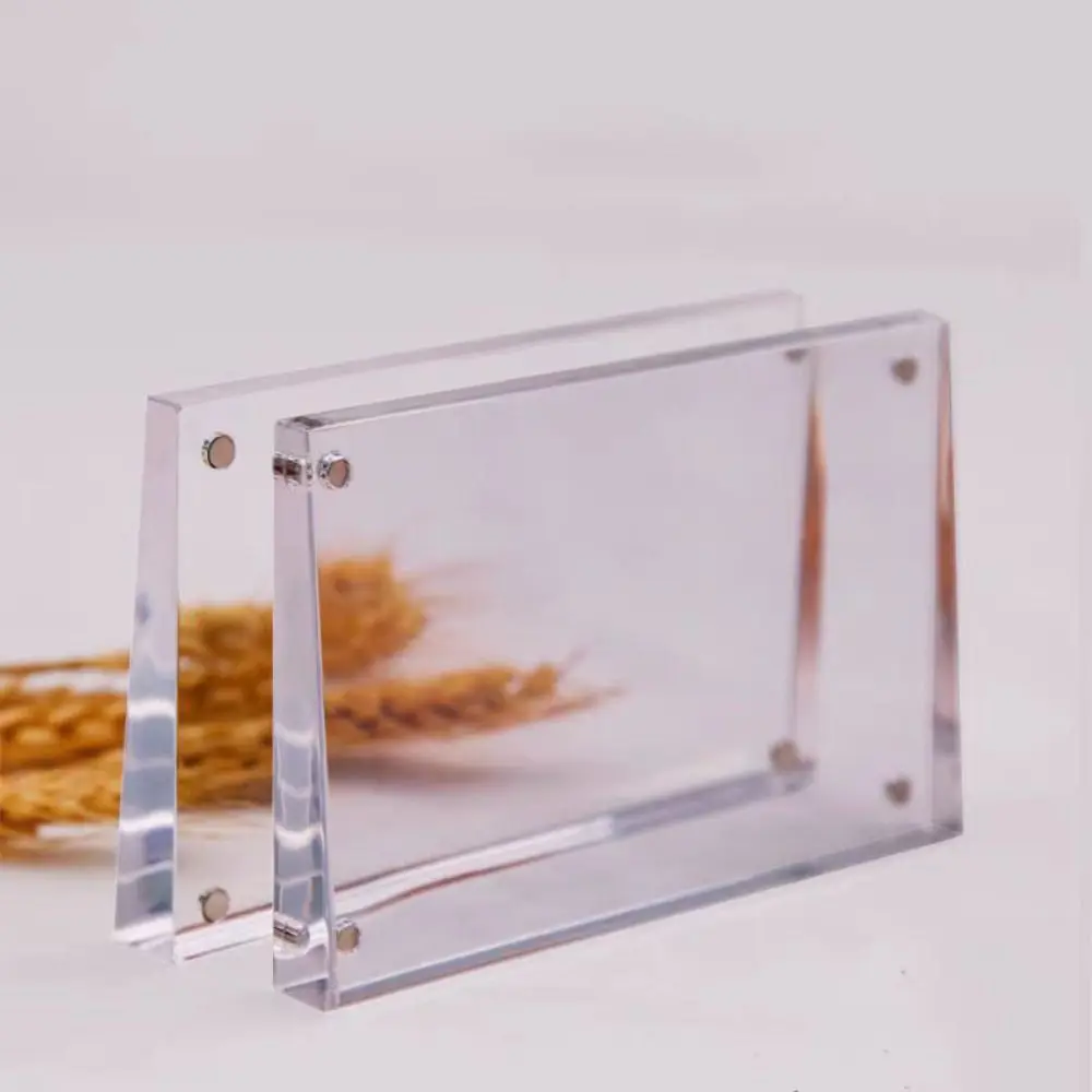 Stylish Acrylic Display Stand Clear Slant Picture Frame Universal Sign Holder Home Decor