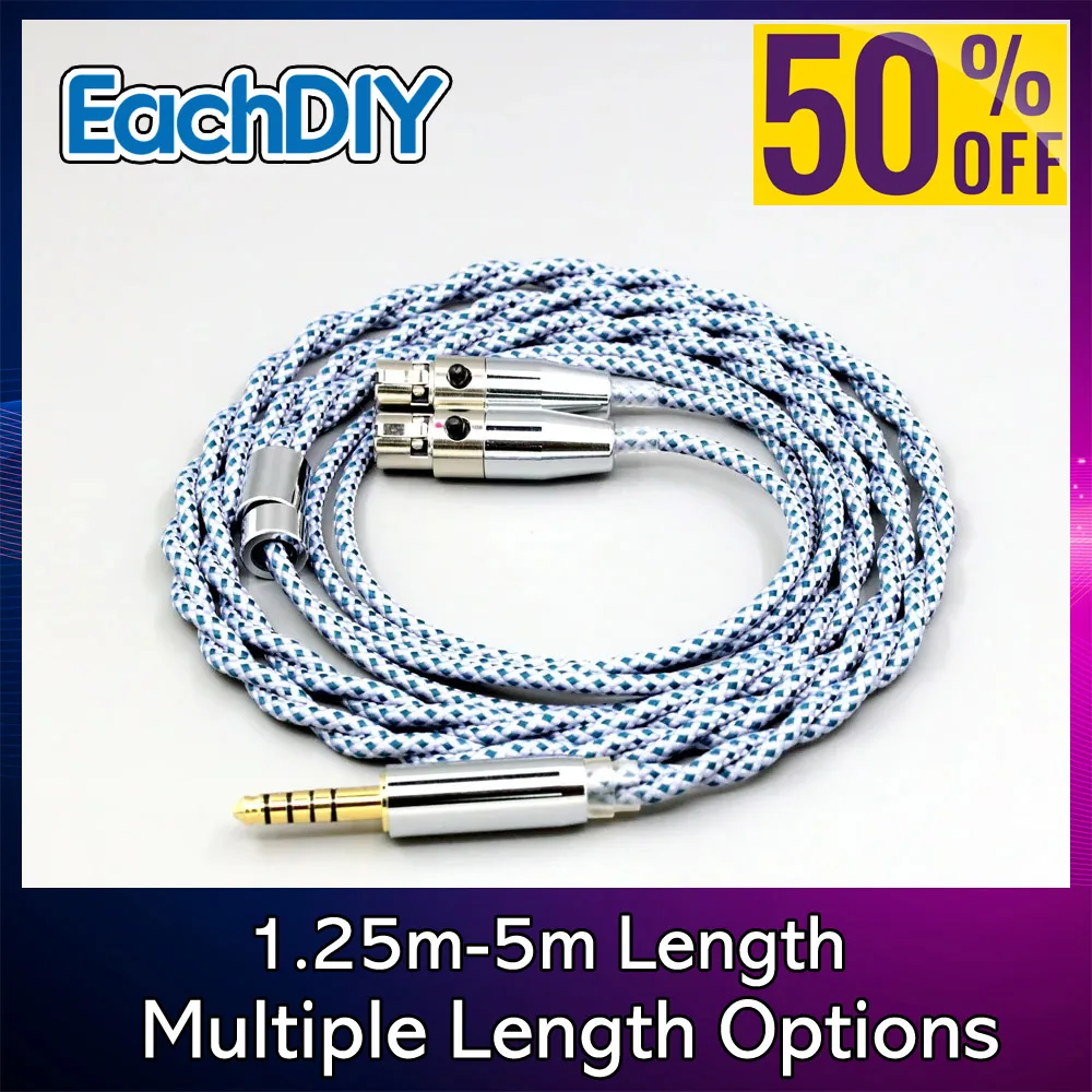 99% Pure Silver Mix Graphene OCC Shielding Earphone Cable for Monolith M1570