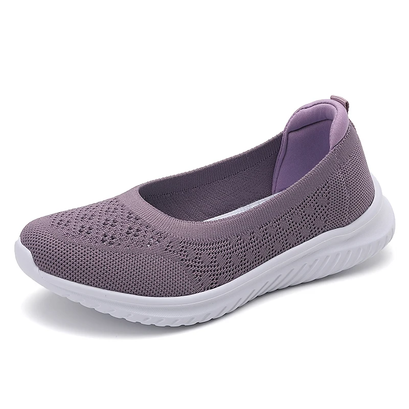

Women Shoes Breathable Flats Slip On Female Casual Loafers Mesh Lady Walking Sneakers Fashion Footwear Lightweight Plus Size 42
