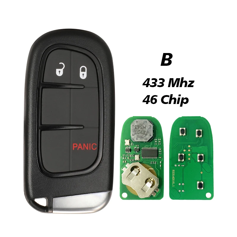 Keyless GQ4-54T For Dodge Ram 1500 2500 3500 Smart Remote Key 433Mhz ID46 Chip