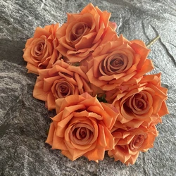Silk Simulation Flowers Orange Rose Bouquet Home Decor Fake Flower Diamond Corner Roses Bundle Living Room Bedroom Decoration