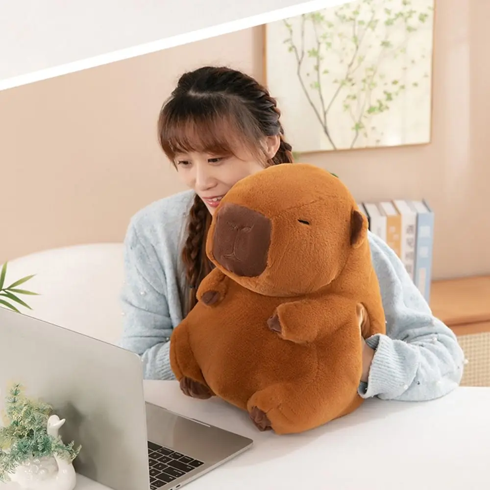 Soft Capybara Hand Warmer Pillow Stuffed Funny Capybara Sleeping Pillow Cartoon Cute Capybara Plush Stuffed Doll Children Toys