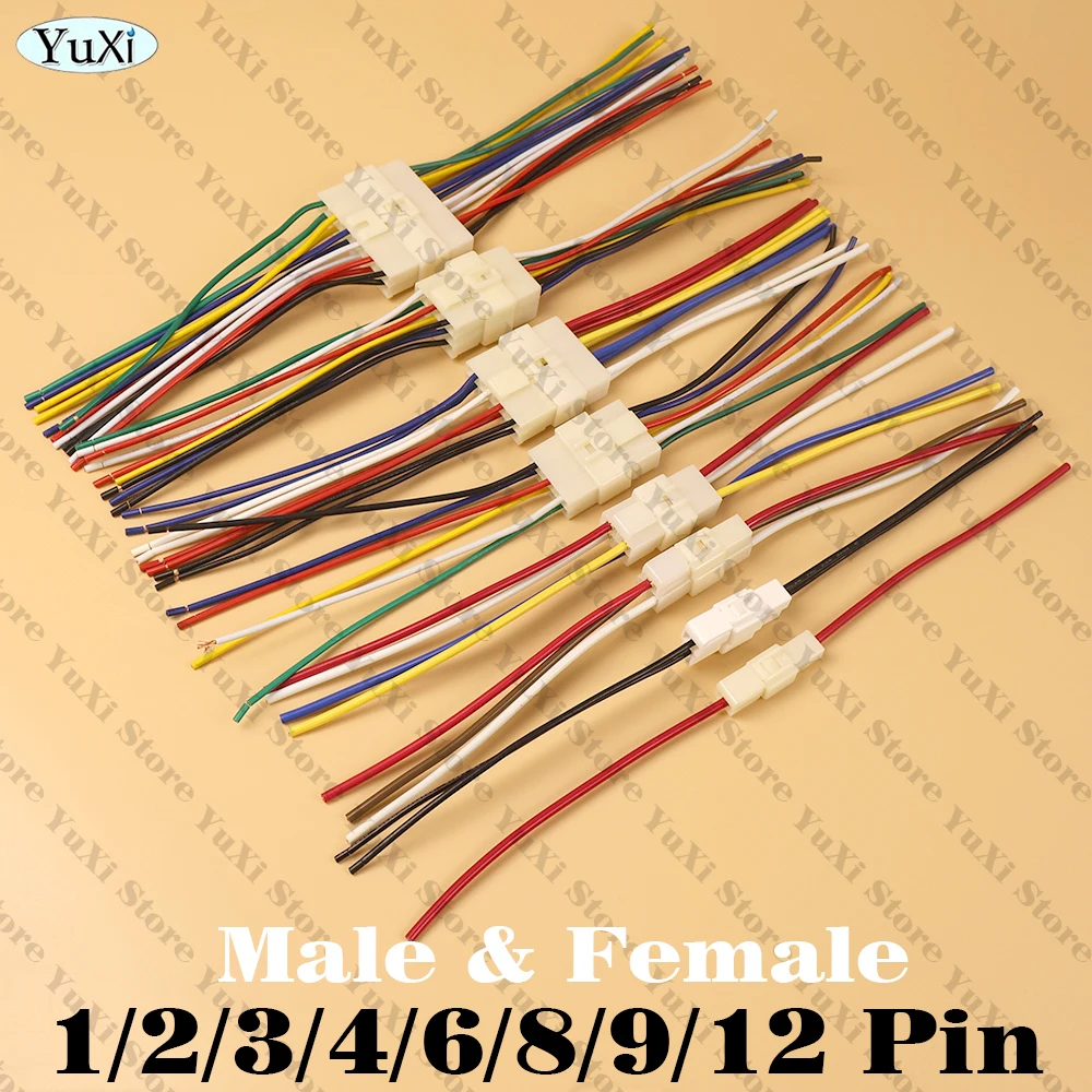 1-6set 6.3mm Electric Vehicle Connector 1/2/3/4/6/8/9/12 Pin High Current Equipment Wiring Harness Male Female Plug Car Butt