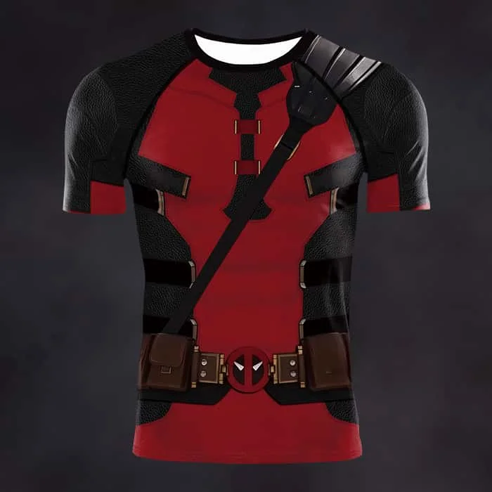 2026 Sommer Herren Neues Fitness-Yoga-Training #   Deadpool #   Modisch bedrucktes, schnell trocknendes Outdoor-Sport-T-Shirt mit kurzen Ärmeln