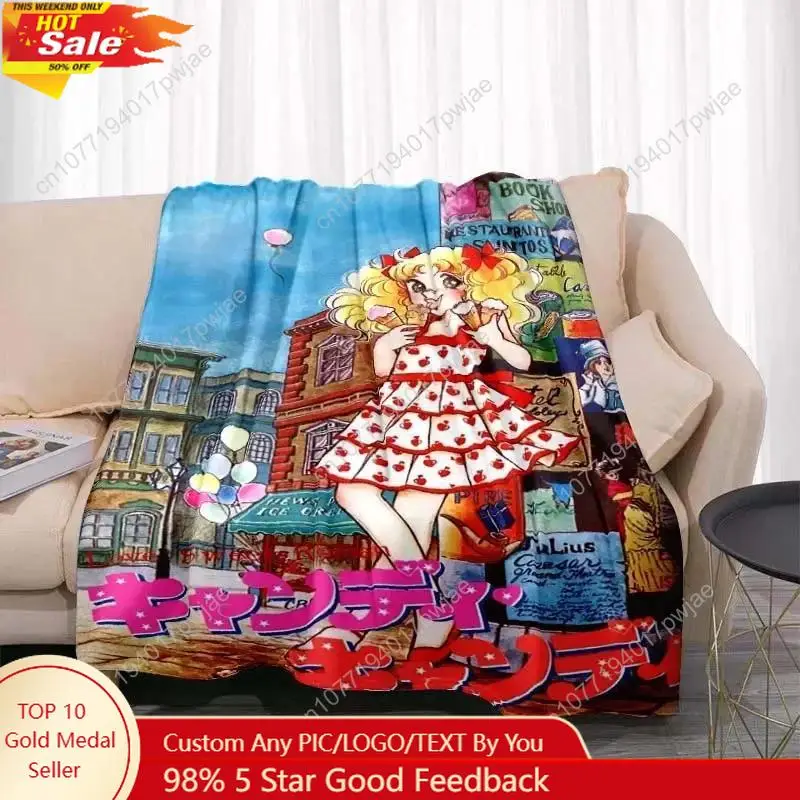 

Candy Candy Anime Blanket Kawaii Japanese Anime Flannel Super Soft Warm Blanket Suitable for Home Four Seasons Bedroom Blanket