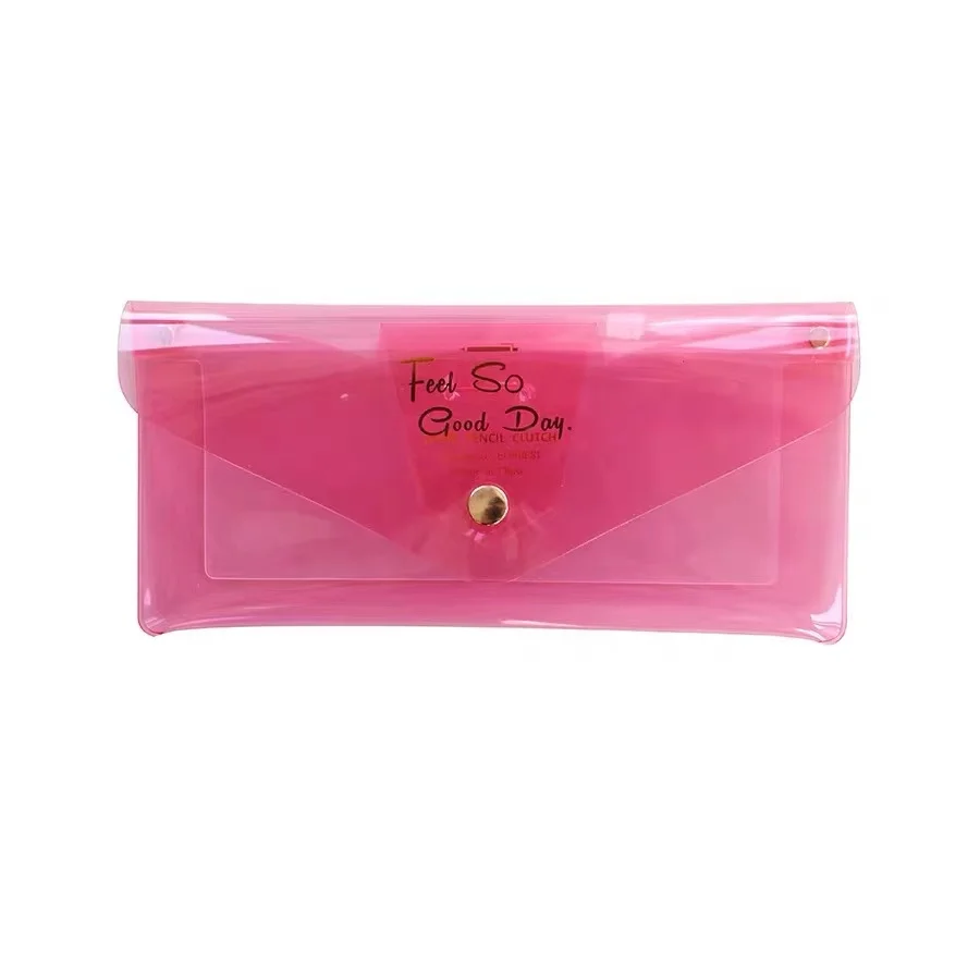 Transparent Color Pencil Case PVC Stationery Gift Portable buckle Pencil Bag Kawaii Storage Pouch Makeup Cosmetic Bag Travel Bag